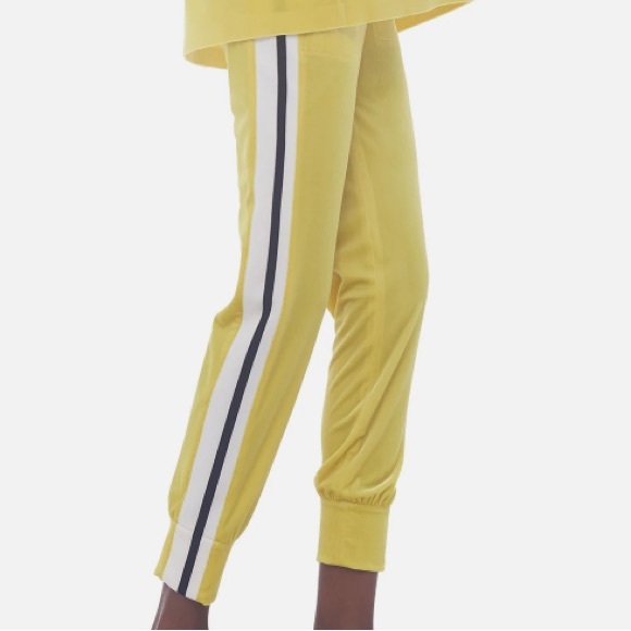 Norma Kamali, Spring Green, offset stripe joggers. - Picture 9 of 9